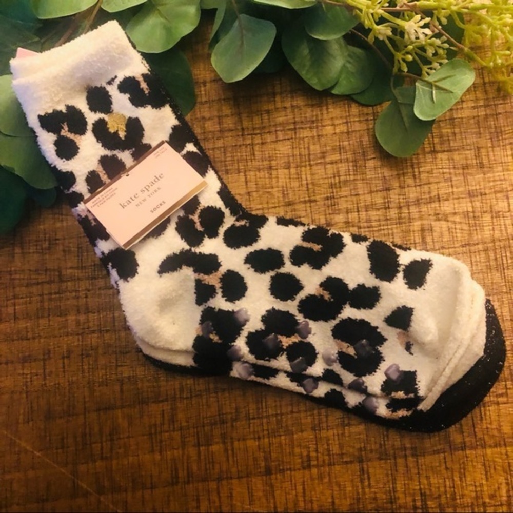 Kate spade leopard fuzzy sock set - Picture 1 of 3